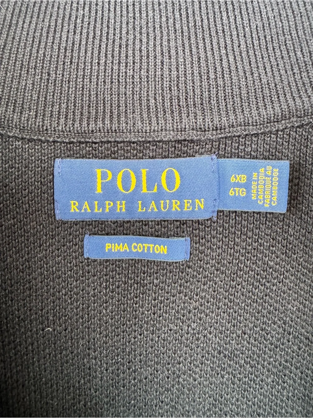 Polo Ralph Lauren Pima Cotton Quarter Zip Sweater Pullover 6XLT
